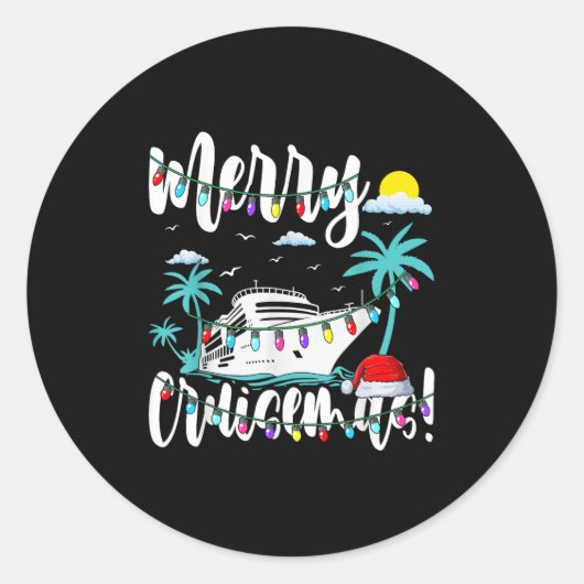 Trocal Heartbeat Christmas Cruise Merry Cruisemas  Ronde Sticker (Voorkant)