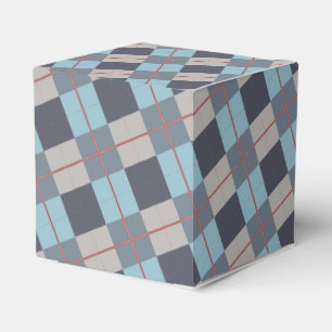 Troebel blauw grijs katoenzaad Oranje rood patroon Bedankdoosjes