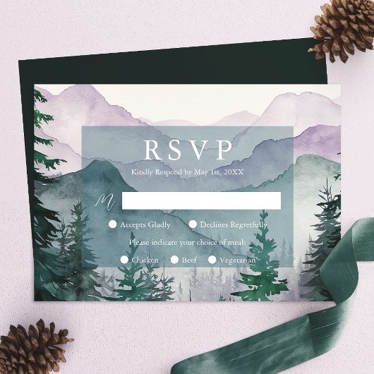 Troebel Bos Bruiloft RSVP Kaart