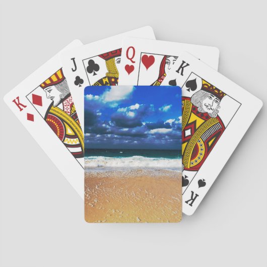 Troebel exotisch strand pokerkaarten (Achterkant)