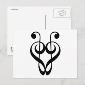 Troebel gespleten hart (zwart) briefkaart (Voorkant / Achterkant)