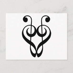 Troebel gespleten hart (zwart) briefkaart