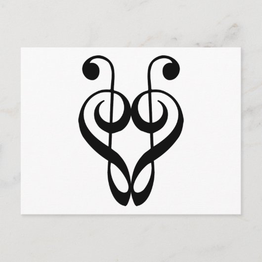 Troebel gespleten hart (zwart) briefkaart (Voorkant)