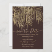 Troebel rood met goudpalm, met uitzondering van de save the date (Voorkant)