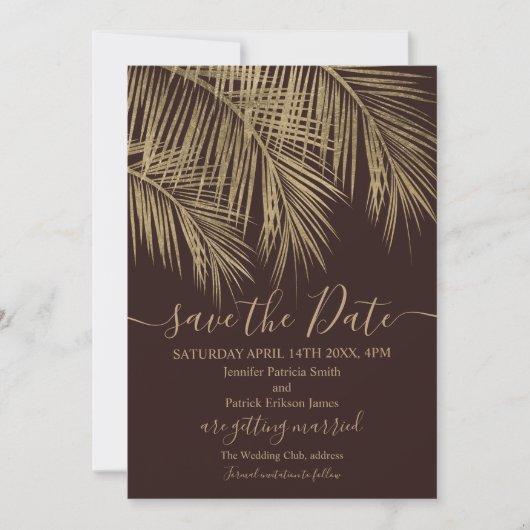 Troebel rood met goudpalm, met uitzondering van de save the date (Voorkant)