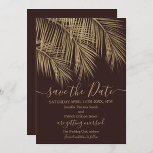 Troebel rood met goudpalm, met uitzondering van de save the date