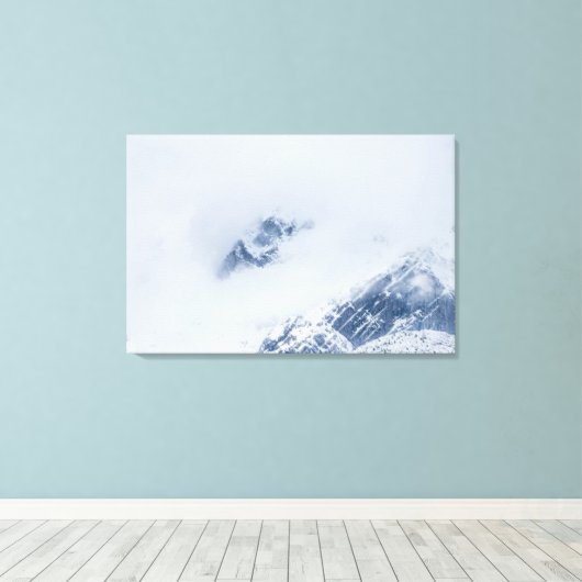 Troebele bergen canvas afdruk (Insitu (Houten vloer))