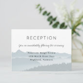 Troebele bergkam bruiloftsreceptiekaart kaart (Staand voorkant)