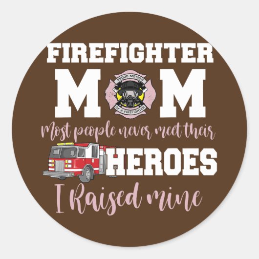 Troebele brandweerman ondersteunt Thin Red Line Ronde Sticker (Voorkant)