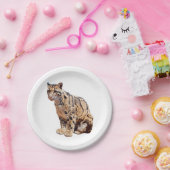 troebele luipfoto oerwoud groot kattedier papieren bordje (Feest)