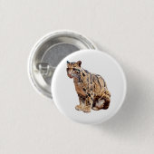 troebele luipfoto oerwoud groot kattedier ronde button 3,2 cm (Voorkant /achterkant)