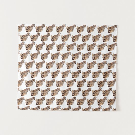 troebele luipfoto oerwoud groot kattedier wandkleed (Voorkant (horizontaal))