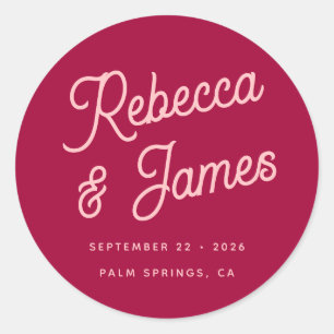  troebele retroflector hotroze Fuchsia Weddenschap Ronde Sticker