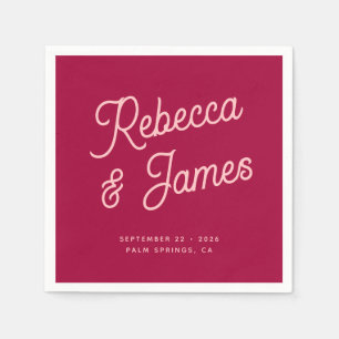  troebele retroflector: hotroze Fuchsia Wedparty Servet