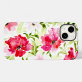 Troebele rode roze bloemen bladeren speck Case-Mate iPhone case (Achterkant (horizontaal))