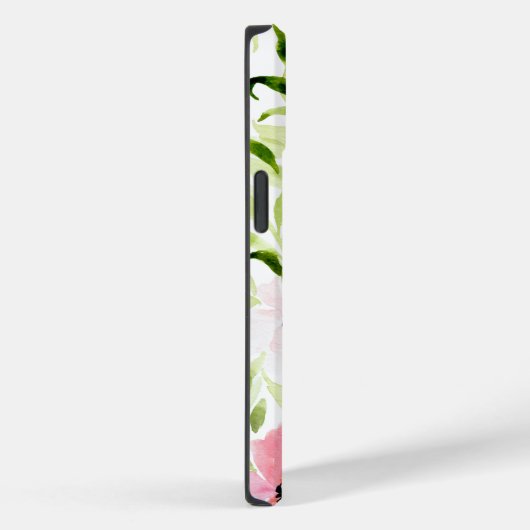 Troebele rode roze bloemen bladeren speck Case-Mate iPhone case (Achterkant / Rechts)