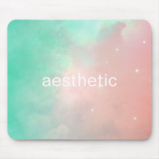 troebele roze en Blauwgroen dampgolf-muis Muismat (Voorkant)