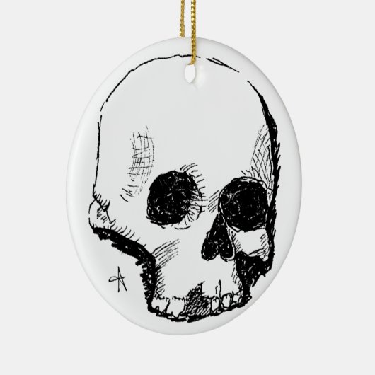 troebele schedel keramisch ornament (Rechts)