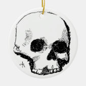 troebele schedel keramisch ornament (Voorkant)
