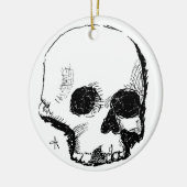 troebele schedel keramisch ornament (Links)