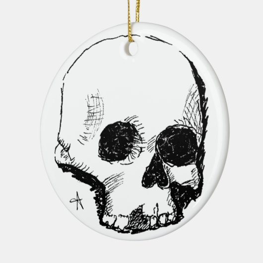 troebele schedel keramisch ornament (Links)