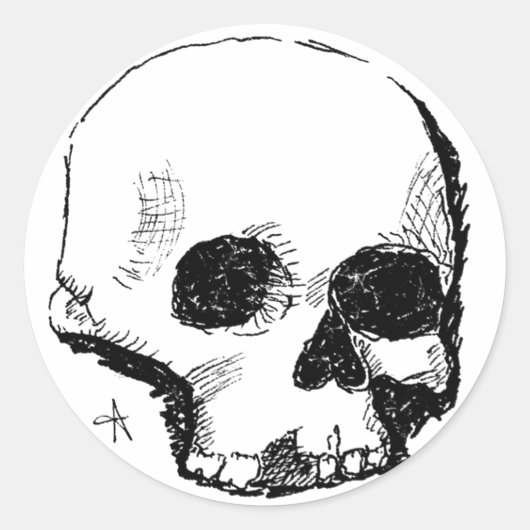 troebele schedel ronde sticker (Voorkant)