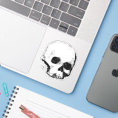 troebele schedel sticker (Laptop met iPhone)
