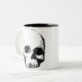 troebele schedel tweekleurige koffiemok (Voorkant links)