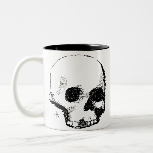 troebele schedel tweekleurige koffiemok (Links)