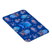 Troebele tropische vissen op blauw magneet (Rechterzijde)
