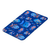 Troebele tropische vissen op blauw magneet (Linkerzijde)