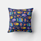 Troebele tropische vissen op donkerblauw kussen (Achterkant)