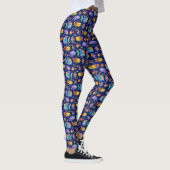 Troebele tropische vissen op donkerblauw leggings (Rechts)
