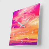 Troebele Zonsondergangen maken prachtige Vierkante Klok (Hoek)