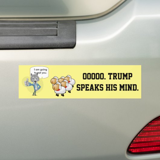 Troef als wolf, de Amerikaanse mensen als schapen Bumpersticker (Op auto)