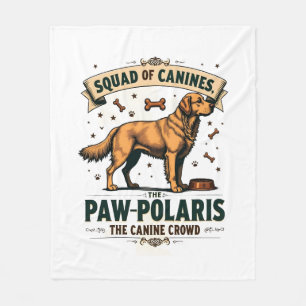 Troep Honden Vintage Hond Pun Grafisch met Goud Fleece Deken
