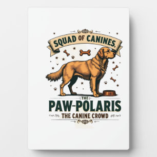 Troep Honden Vintage Hond Pun Grafisch met Goud Fotoplaat