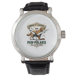 Troep Honden Vintage Hond Pun Grafisch met Goud Horloge