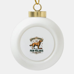 Troep Honden Vintage Hond Pun Grafisch met Goud Keramische Bal Ornament