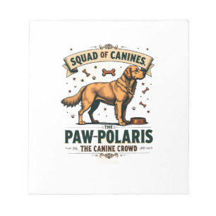 Troep Honden Vintage Hond Pun Grafisch met Goud Notitieblok