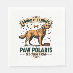 Troep Honden Vintage Hond Pun Grafisch met Goud Servet