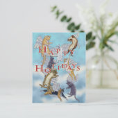 Troep van de Katten van de Engel prettige Feestdagenkaart (Staand voorkant)