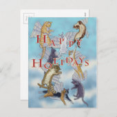 Troep van de Katten van de Engel prettige Feestdagenkaart (Voorkant / Achterkant)