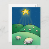Troep van schapen onder de Ster van Kerstmis Feestdagenkaart (Voorkant / Achterkant)
