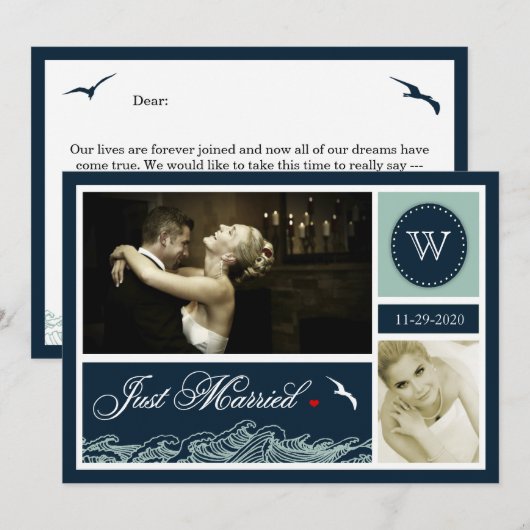 Troepen Hochzeit Marine Huwelijksfoto Kaarten (Voorkant / Achterkant)