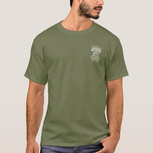 Troepenklasse B - Olijfgroen (logo voor en achter) T-shirt (Voorkant)