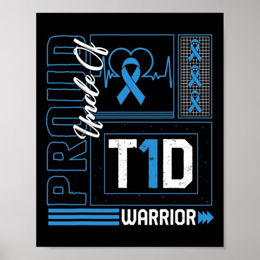 Troeze Oom Van T1d Warrior Lint Diabetes Bewustzij Poster (Voorkant)