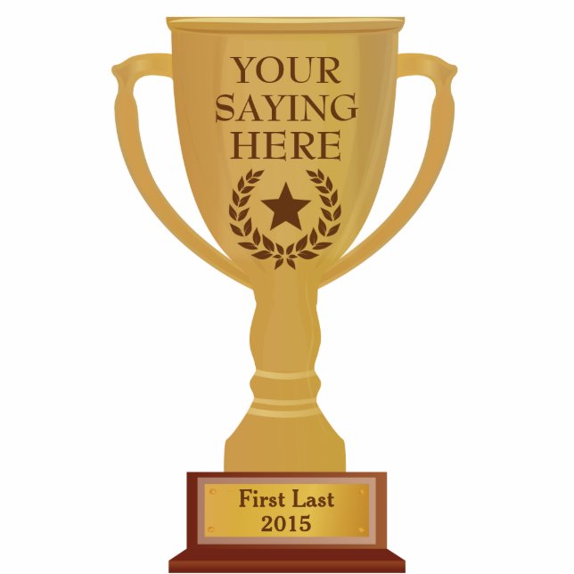 Trofee Award fotosculptuur Staand Fotobeeldje (Voorkant)