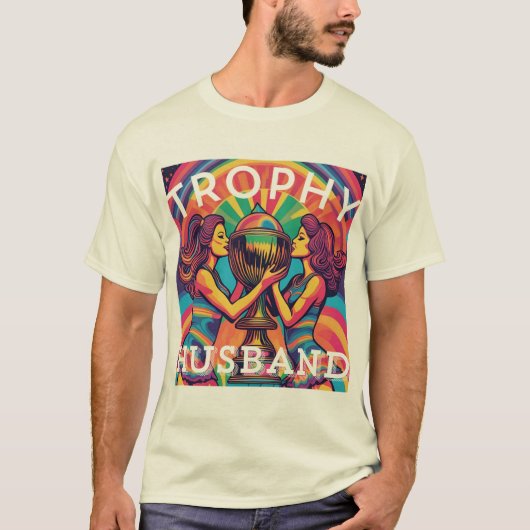 Trofee echtgenoot 2 psychedelisch t-shirt (Voorkant)