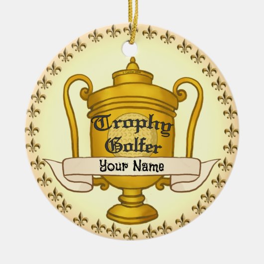 Trofee Golfer golf Keramisch Ornament (Voorkant)